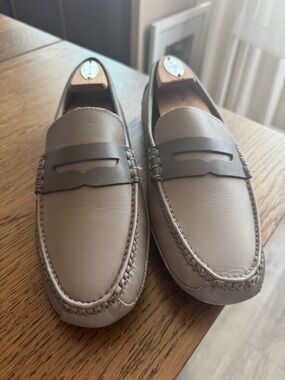 Cole Haan Men's Taupe Leather Penny Loafers